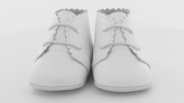 chausson bebe cuir blanc